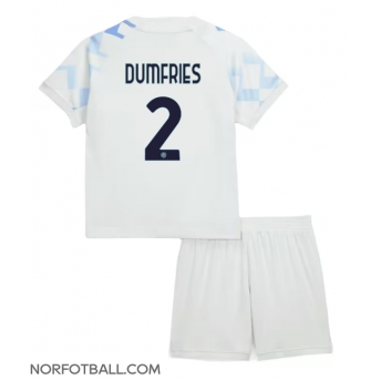 Billige Fotballdrakt Inter Milan Denzel Dumfries #2 Replika Bortedraktsett Barn 2025-26 Kortermet (med bukser)